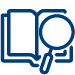 Book with magnifying glass icon