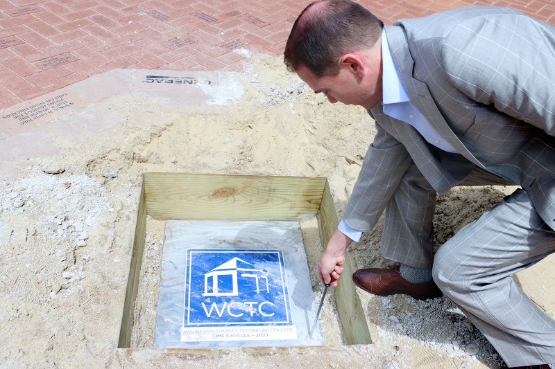 Rich Barnhouse with 100th anniversary time capsule