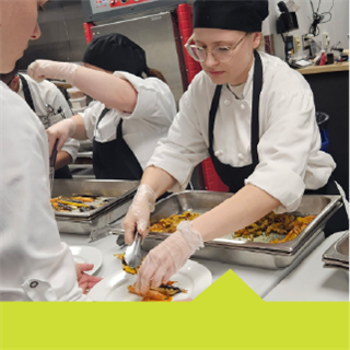 Chef preparing a plate
