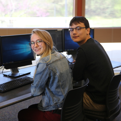 IT students in computer lab