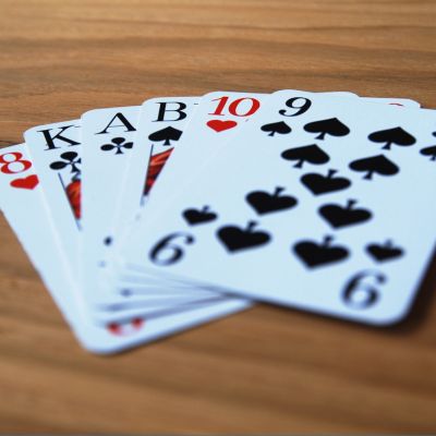 Playing cards on table