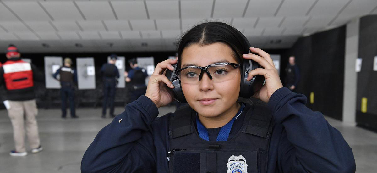 Law Enforcement student with gear
